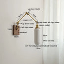 Axyaa Ceramic Copper Swing Arm LED Wall Light for Home Decor