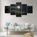 Axyaa Night Moonscape Poster Painting Wall Art Canvas Print for Home Decoration