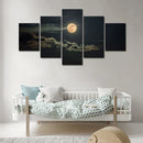 Axyaa Night Moonscape Poster Painting Wall Art Canvas Print for Home Decoration
