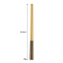 Axyaa Stainless Steel Chinese Chopsticks Set - Multicolor Metal Square Chopsticks