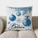 Let It Snow Snowflakes Decorative Throw Pillow Cover for Sofa, Bedroom, Car - Axyaa