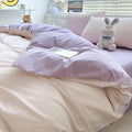 Axyaa Solid Purple Bedding Set - Soft Polyester Bed Linen Twin Queen Full Size