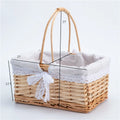 Axyaa Willow Rattan Bride Flower Basket with Handle, Hand-Woven Weaving Basket