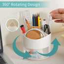 Axyaa Rotating Desktop Stationery Organizer with Cute Cups and Jars