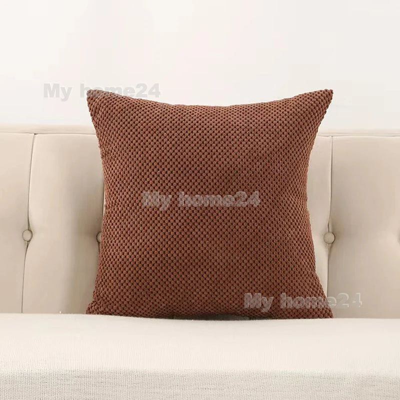 Velvet Plush Pillowcase by Axyaa - White Pink Fluffy Soft Throw Pillow Cover