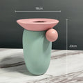 Axyaa Geometric Ceramic Vase for Home Decor and Floral Arrangement