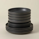 Axyaa Pacifica Collection Seed Grey Stoneware 12-Piece Place Setting for 4