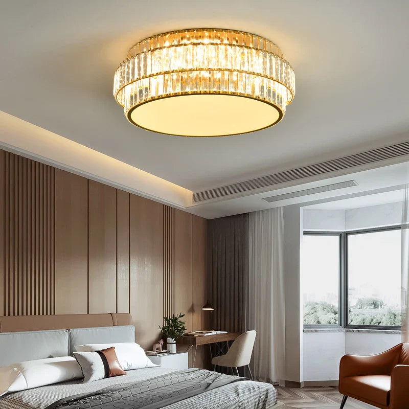 Axyaa Crystal LED Ceiling Lamp for Modern Minimalist Home Lighting