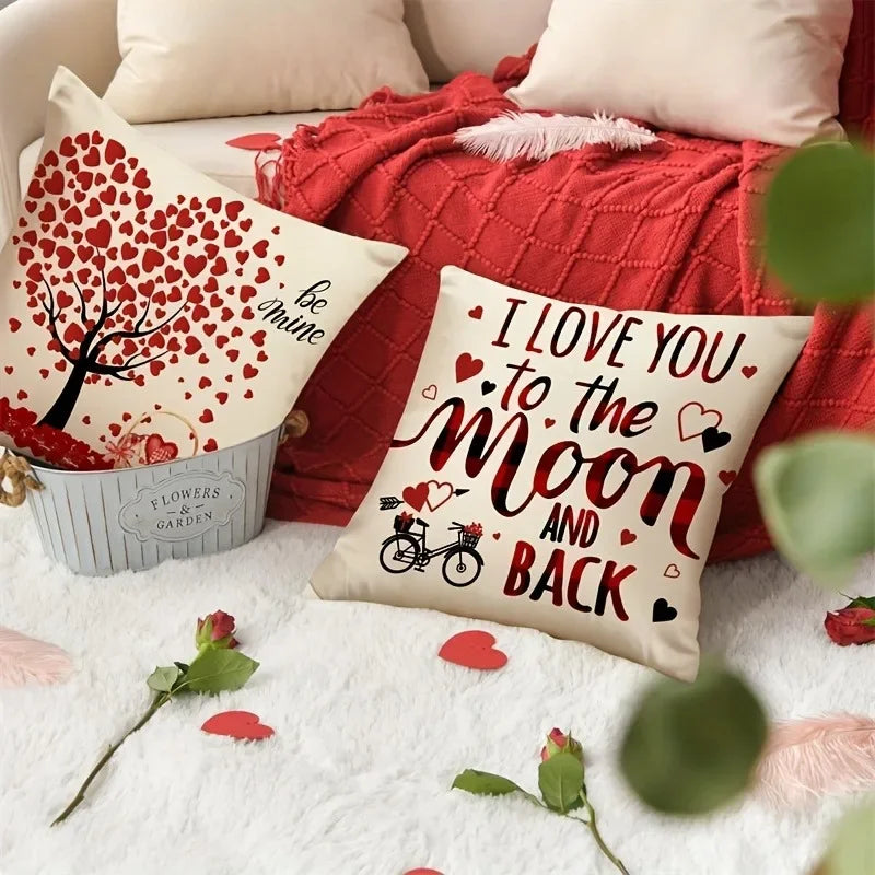Axyaa Love Tree Balloon Rose Pillowcase - Home Sofa Cushion Cover