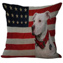 Axyaa Flag Print Dog Design Throw Pillow Cover 45x45cm