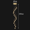Axyaa Crystal Chandelier Stair Pendant Lamp Living Room Interior Lighting