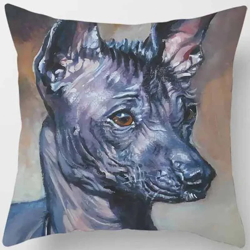 Cute Dog Pattern Square Pillow Covers For Home Decor by Axyaa