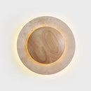 Yellow Stone Circular Wall Lamp Wabi Sabi Style Retro Light by Axyaa