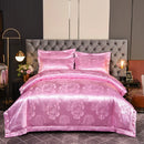 Axyaa Satin Jacquard Embroidered 4-Piece Bedding Set