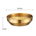 Axyaa 304 Stainless Steel Seasoning Dish Set - Round Golden Barbecue Saucer Plates