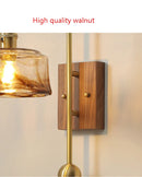 Axya Brass Glass Wall Lamp Japanese Vintage Art For Living Bedroom Dining Room