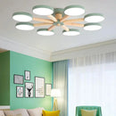 Axyaa Modern Wooden Ceiling Light 3/6/8 Lights LED Luminaire for Living Room Bedroom