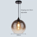 Axyaa Nordic Glass Bubble Pendant Light - Retro Industrial E27 Lamp for Home, Kitchen, Cafe