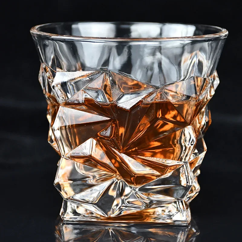 Axya Crystal Wine Glass Set - European Style Whiskey Glass for Home and Bar