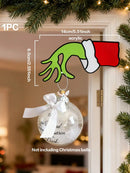 Axyaa Festive Green Hand with Red Santa Cuff Acrylic Hanging Ornament