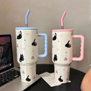 Axyaa Kawaii Cat Stainless Steel Tumbler | Vacuum Insulated Large Car Thermos Mug