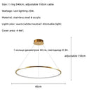 Axyaa Modern Gold Ring LED Pendant Chandelier, Dimmable Circle Living Room Light