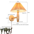 Axyaa Cream PVC LED Wall Lamps - Japanese Walnut Wood Applique Murale