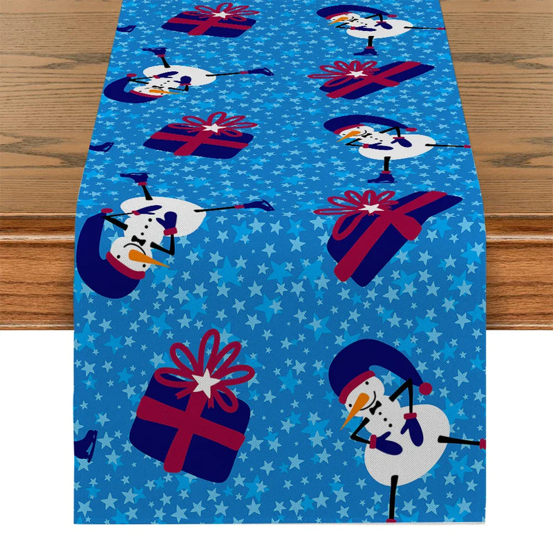 Snowman Tree Table Runner Kitchen Dining Decor by Axyaa