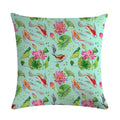 Axyaa Lotus Carp Print Cushion Cover for Home Decor on Mahogany Chair