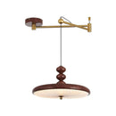Axyaa Walnut LED Chandelier: Modern Retro Pendant Lamps for Home Decor