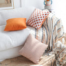 Axyaa Orange Houndstooth Sofa Cushion Cover - Ultra Soft Nordic Style Throw Pillow Cover