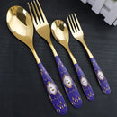 Axyaa Stainless Steel Dinnerware Set - Fork, Spoon, and Coffee Dessert Fruit Cutlery