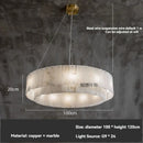 Axyaa Luxury Marble Brass Pendant Light - Nordic Gold Chandelier for Home and Office