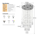 Axyaa Crystal LED Pendant Chandelier for Modern Stairs – Luxe Ceiling Lighting