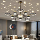Axyaa Acrylic Chandelier LED Pendant Light for Bedroom, Living Room, Restaurant - Multi-head Ring Shape
