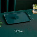 Axyaa Dark Green Rectangular Tray for Storage & Service of Fruit, Jewelry, Tableware