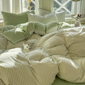 Axyaa Stripe Style Bedding Set: Soft Duvet Cover, Comfortable Sheet Set, & Pillowcase