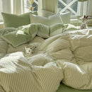Axyaa Stripe Style Bedding Set: Soft Duvet Cover, Comfortable Sheet Set, & Pillowcase