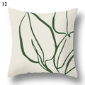 Axyaa Green Leaf Geometric Print Decorative Pillowcase for Home & Office