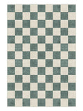 Axyaa Plaid Square Geometric Large Area Carpet - Cream Checkerboard Minimalist Rug