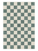 Axyaa Plaid Square Geometric Large Area Carpet - Cream Checkerboard Minimalist Rug