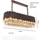 Axyaa Crystal LED Ceiling Chandeliers - Modern Black Gold Ceiling Lights