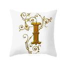 Axyaa European Gold 26 Letters Digital Printed Pillowcase for Home Decor