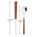 Axyaa Luxury Wooden Handle Cutlery Set - 8/12Pcs, Korean Style Flatware & Chopsticks