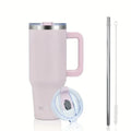Axyaa 40oz Stainless Vacuum Insulated Coffee Cup with Handle and Straw