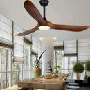 Axyaa Retro Solid Wood Ceiling Fan with Variable Frequency for Dining & Living Room