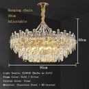 Axyaa Clear Crystal Chandeliers - Modern Luxury E14 LED Pendant Lamp for Home Decoration