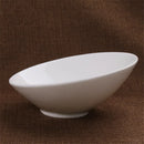 Axya Ceramic Beveled Noodle Bowl White, Japanese Korean Tableware Salad Mixing Bowl