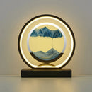 Axyaa Sand Art Table Lamp: Natural Landscape Sand Painting LED Light Rotation Home Decor
