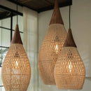 Axyaa Rattan Pendant Lights: Vintage Kitchen Dining Room Luminaries